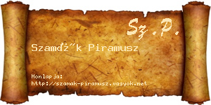 Szamák Piramusz névjegykártya